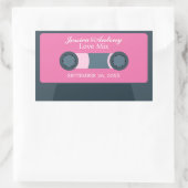 Sticker Rectangulaire Faveur de mariage rétro Mixtape (Sac)