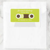 Sticker Rectangulaire Faveur de mariage rétro Mixtape (Sac)