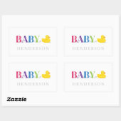 Sticker Rectangulaire Favoriser un Baby shower neutre pour les femmes (Feuille)
