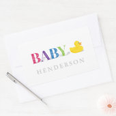 Sticker Rectangulaire Favoriser un Baby shower neutre pour les femmes (Enveloppe)