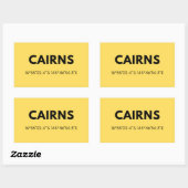 Sticker Rectangulaire Favorite City Cairns Australie Coordonnées Skyline (Feuille)