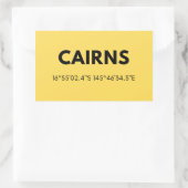 Sticker Rectangulaire Favorite City Cairns Australie Coordonnées Skyline (Sac)