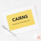 Sticker Rectangulaire Favorite City Cairns Australie Coordonnées Skyline (Enveloppe)