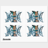Sticker Rectangulaire Fée bleue (Feuille)