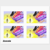 Sticker Rectangulaire Fée de lanterne brillante (Feuille)