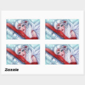 Sticker Rectangulaire Fée de Noël par Renee Lavoie (Feuille)