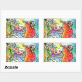 Sticker Rectangulaire Fée et escargot (Feuille)