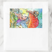 Sticker Rectangulaire Fée et escargot (Sac)