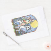 Sticker Rectangulaire Fée et licorne (Enveloppe)