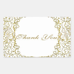 Sticker Rectangulaire Fée Princesse de Conte de Fée Château Royal en Or 