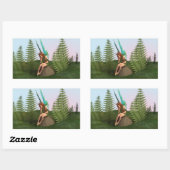 Sticker Rectangulaire Fée réfléchie (Feuille)