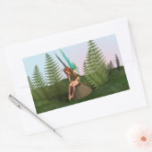 Sticker Rectangulaire Fée réfléchie (Enveloppe)