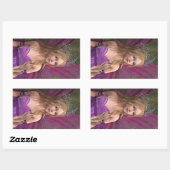 Sticker Rectangulaire Fée rose (Feuille)