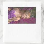 Sticker Rectangulaire Fée rose (Sac)