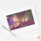 Sticker Rectangulaire Fée rose (Enveloppe)