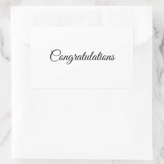 Sticker Rectangulaire Félicitations (Sac)