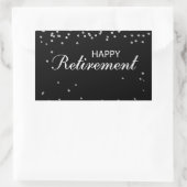 Sticker Rectangulaire Félicitations à la retraite Noir avec étincelle d' (Sac)