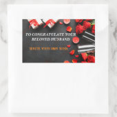 Sticker Rectangulaire Félicitations à votre être aimé ! (Sac)