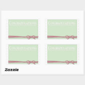 Sticker Rectangulaire Félicitations Bow Pois Cravates (Feuille)