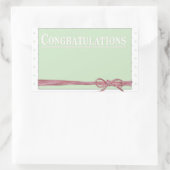 Sticker Rectangulaire Félicitations Bow Pois Cravates (Sac)