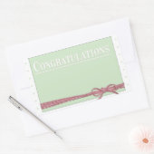 Sticker Rectangulaire Félicitations Bow Pois Cravates (Enveloppe)
