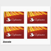 Sticker Rectangulaire Félicitations Confirmation Colombe avec Or et R (Feuille)