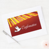 Sticker Rectangulaire Félicitations Confirmation Colombe avec Or et R (Enveloppe)