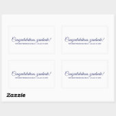 Sticker Rectangulaire Félicitations Diplômé marine blanche script person (Feuille)