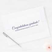 Sticker Rectangulaire Félicitations Diplômé marine blanche script person (Enveloppe)