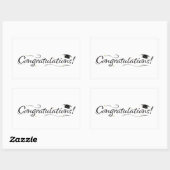 Sticker Rectangulaire Félicitations Diplômé Noir & Or (Feuille)