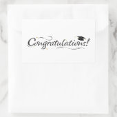 Sticker Rectangulaire Félicitations Diplômé Noir & Or (Sac)