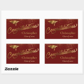 Sticker Rectangulaire Félicitations Graduate Class of Gold Burgundy (Feuille)