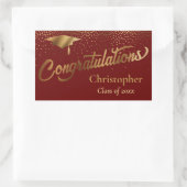 Sticker Rectangulaire Félicitations Graduate Class of Gold Burgundy (Sac)
