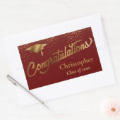 Sticker Rectangulaire Félicitations Graduate Class of Gold Burgundy (Enveloppe)