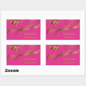 Sticker Rectangulaire Félicitations Graduate Class of Gold on Pink (Feuille)