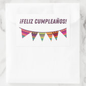 Sticker Rectangulaire Feliz cumpleaños, heureux anniversaire espagnol (Sac)