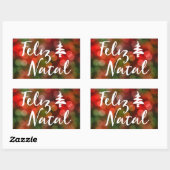 Sticker Rectangulaire Feliz Natal bokeh (Feuille)