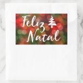 Sticker Rectangulaire Feliz Natal bokeh (Sac)