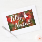 Sticker Rectangulaire Feliz Natal bokeh (Enveloppe)