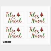 Sticker Rectangulaire Feliz Natal bokeh (Feuille)