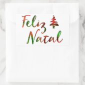 Sticker Rectangulaire Feliz Natal bokeh (Sac)