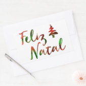 Sticker Rectangulaire Feliz Natal bokeh (Enveloppe)
