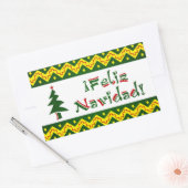 Sticker Rectangulaire Feliz Navidad arriba (Enveloppe)
