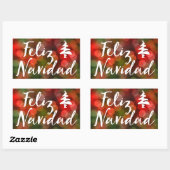 Sticker Rectangulaire Feliz Navidad (lumières des livres) (Feuille)