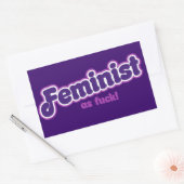 Sticker Rectangulaire Feministe en violet (Enveloppe)