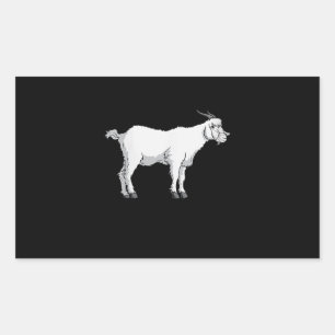 Sticker Rectangulaire Femme Chèvre portant le visage médical Masque Drôl