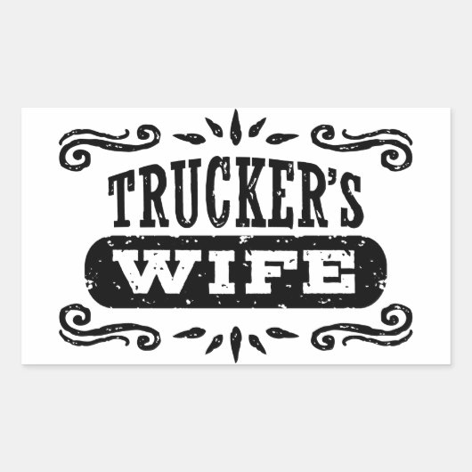 Sticker Rectangulaire Femme de camion (Devant)