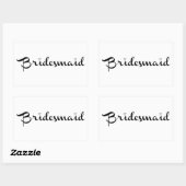 Sticker Rectangulaire Femme de chambre noire en blanc (Feuille)
