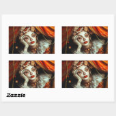 Sticker Rectangulaire Femme de cirque (Feuille)