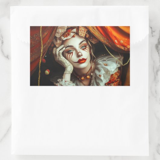 Sticker Rectangulaire Femme de cirque (Sac)